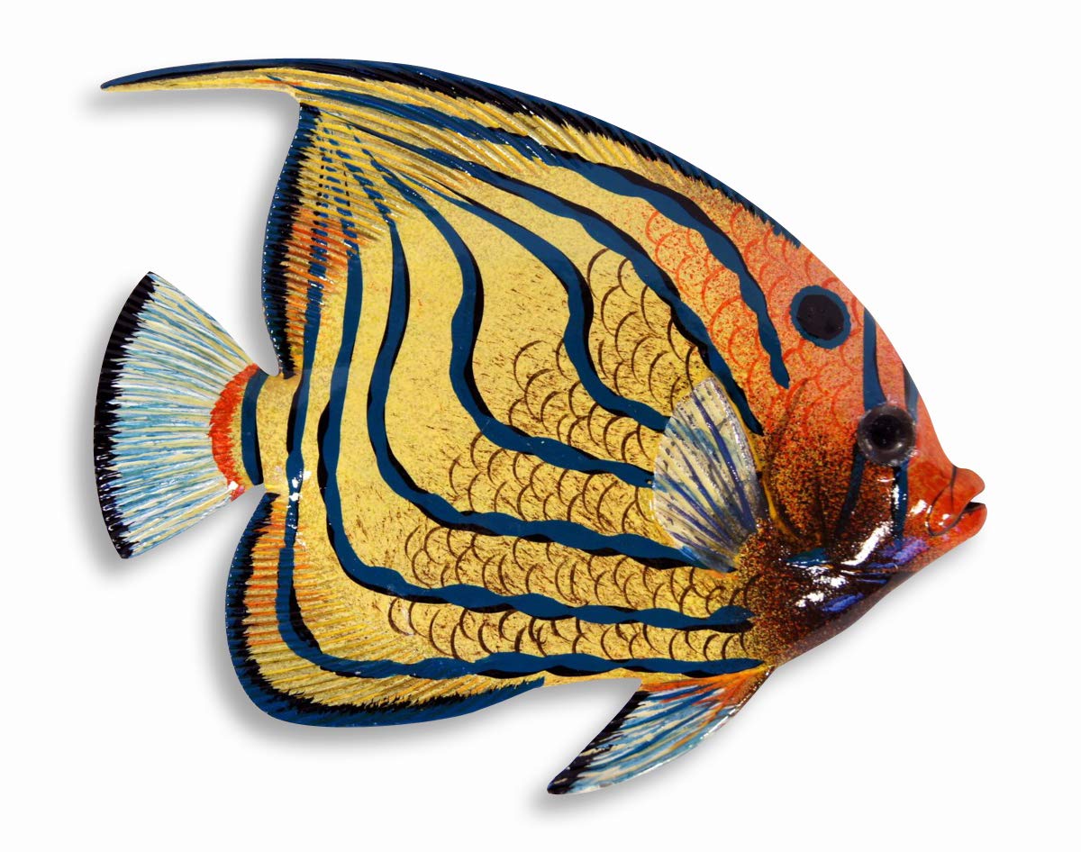 Handpainted L-A Tropical Fish Replica Wall Mount Decor Plaque 6 Set Of 6 product thumbnail 6
