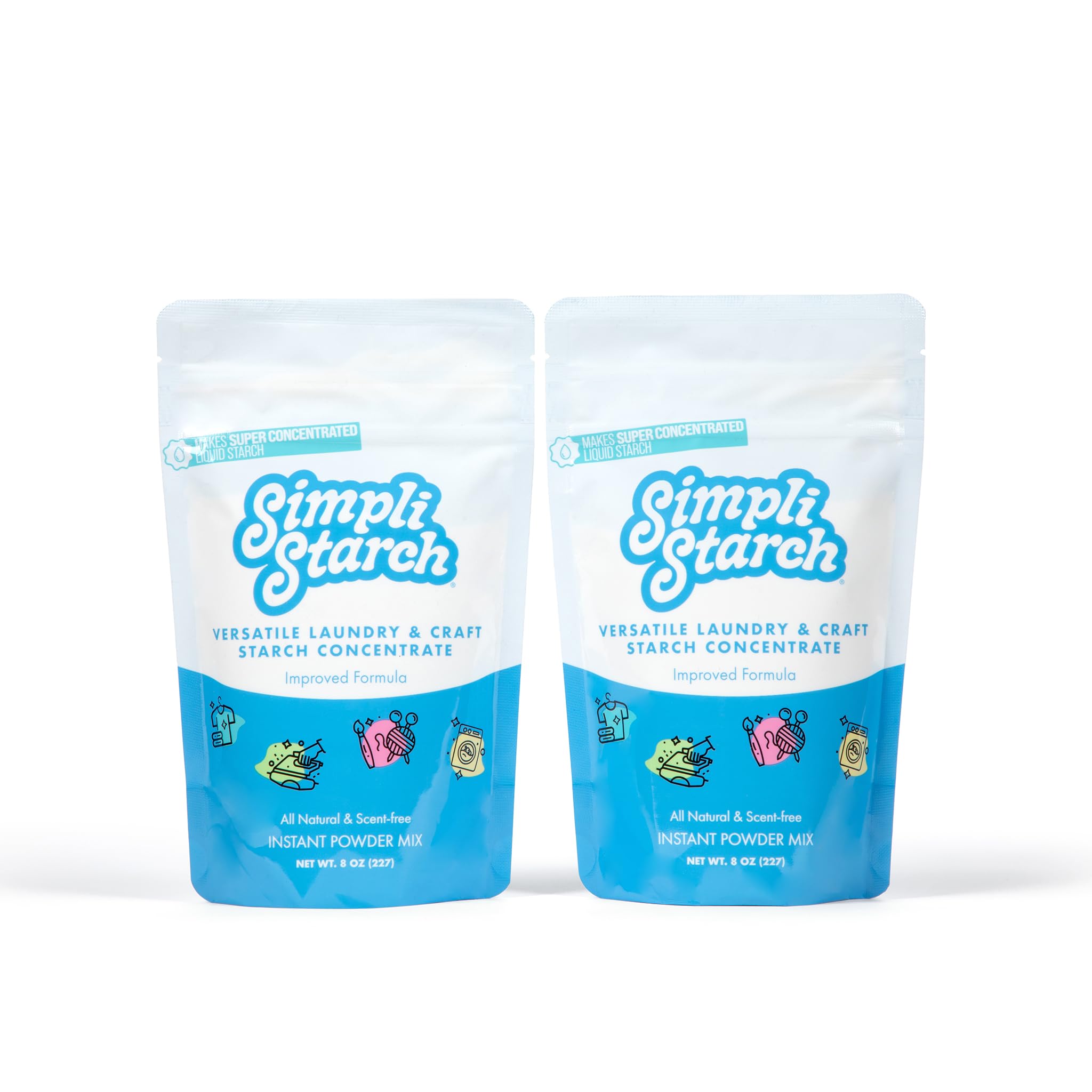 simpli starch dry mix makes super concentrated liquid starch for laundry ideal refill for non-aerosol spray bottles amp travel perfect for crafts - pack- 8oz 2
