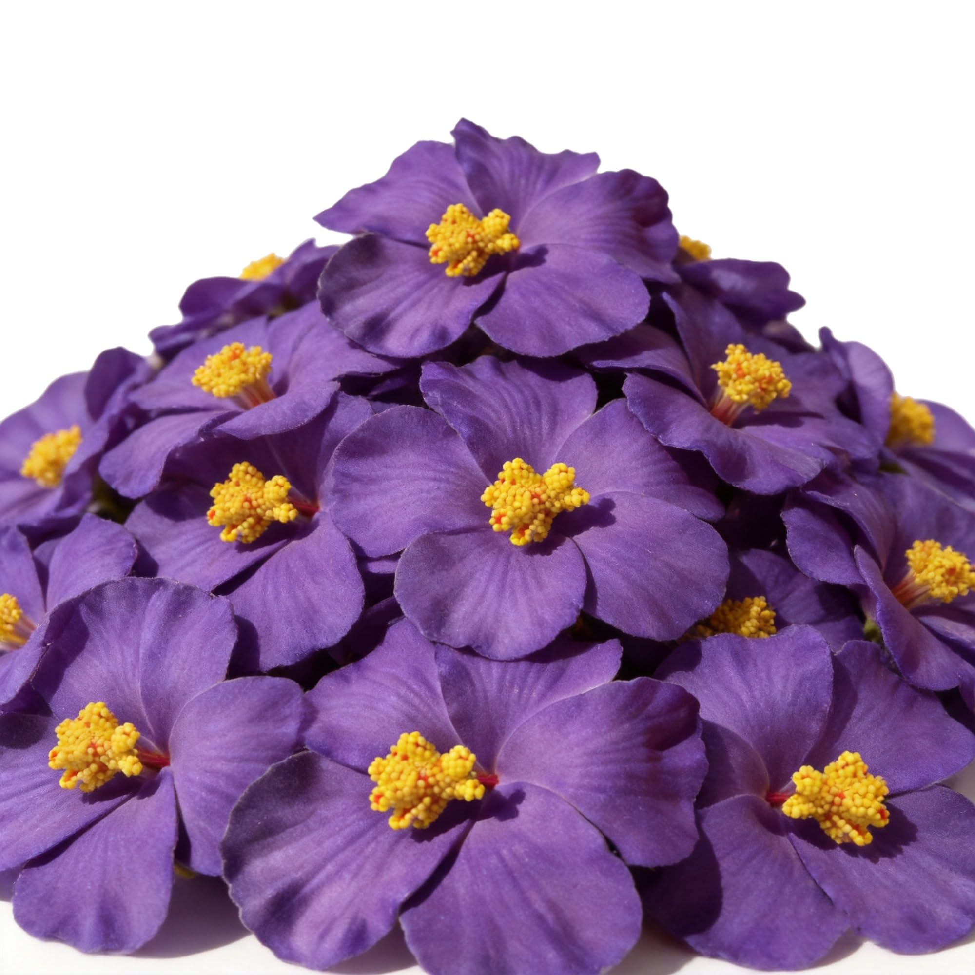 100 szt. sztucznych kwiatów hibiskusa, dekoracja DIY, wielokrotnego użytku, na letnie przyjęcie Luau, dekoracja DIY, rękodzieło, ciasto(Purple)