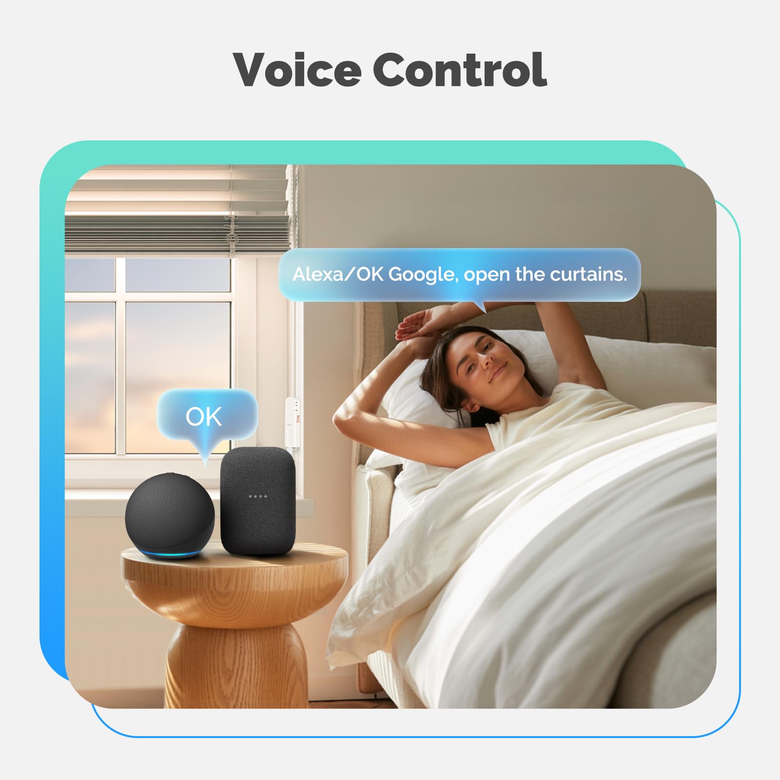 Persianas enrollables Inteligentes con WiFi, Controlador de Motor, Cortinas eléctricas, automatización, persiana, Cuenta Alexa Home