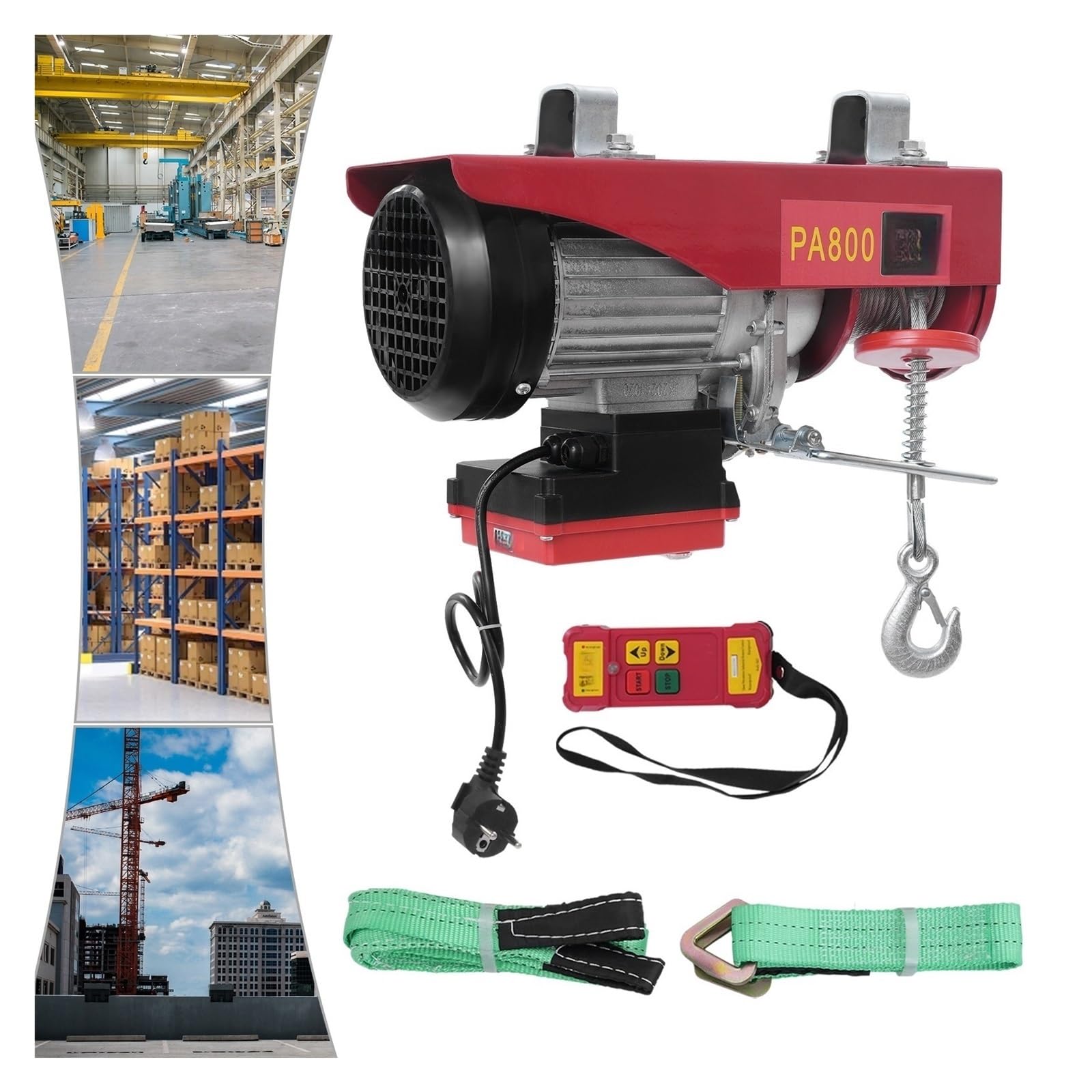Polipasto Eléctrico De 220 V, 1450 W, Capacidad Máxima Elevación 1763,7 Libras, Control Remoto Inalámbrico (80 M) Cabrestante Elevador Polipasto