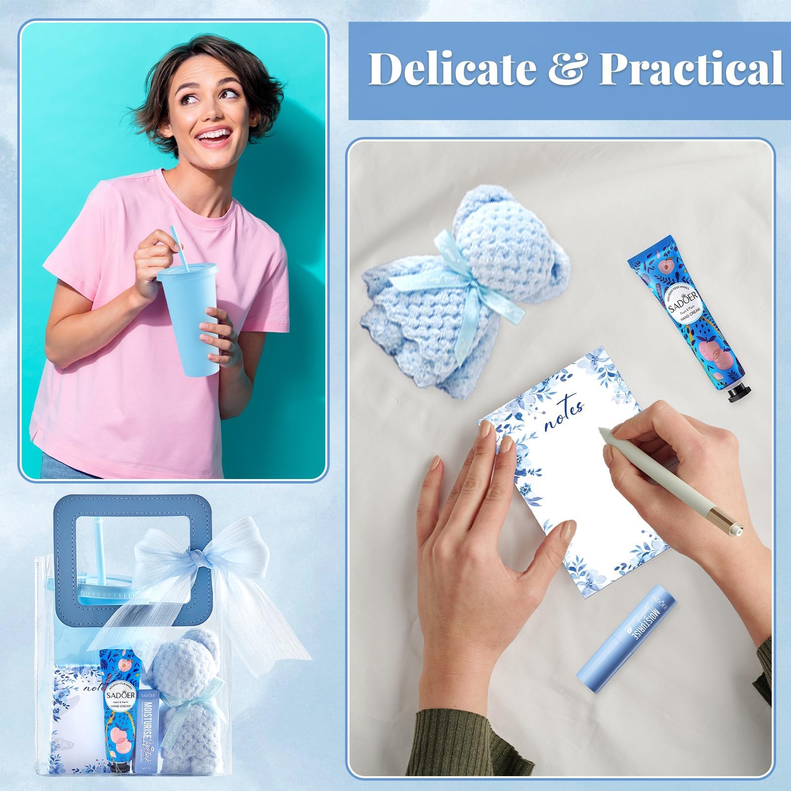 6 juegos de premios de baby shower para ganadores del juego, regalos para baby shower, incluye vasos de plástico, bloc de notas, bálsamos labiales, cremas de manos, toallas de baño de oso, bolsas de