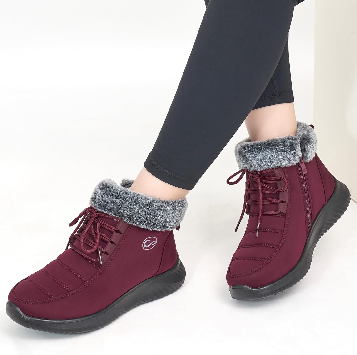 Alicegana Winter Boots for Women Warm Fur Lined Snow Shoes Slip on Ankle Booties Comfortable Anti Slip Outdoor Boots - Image 6