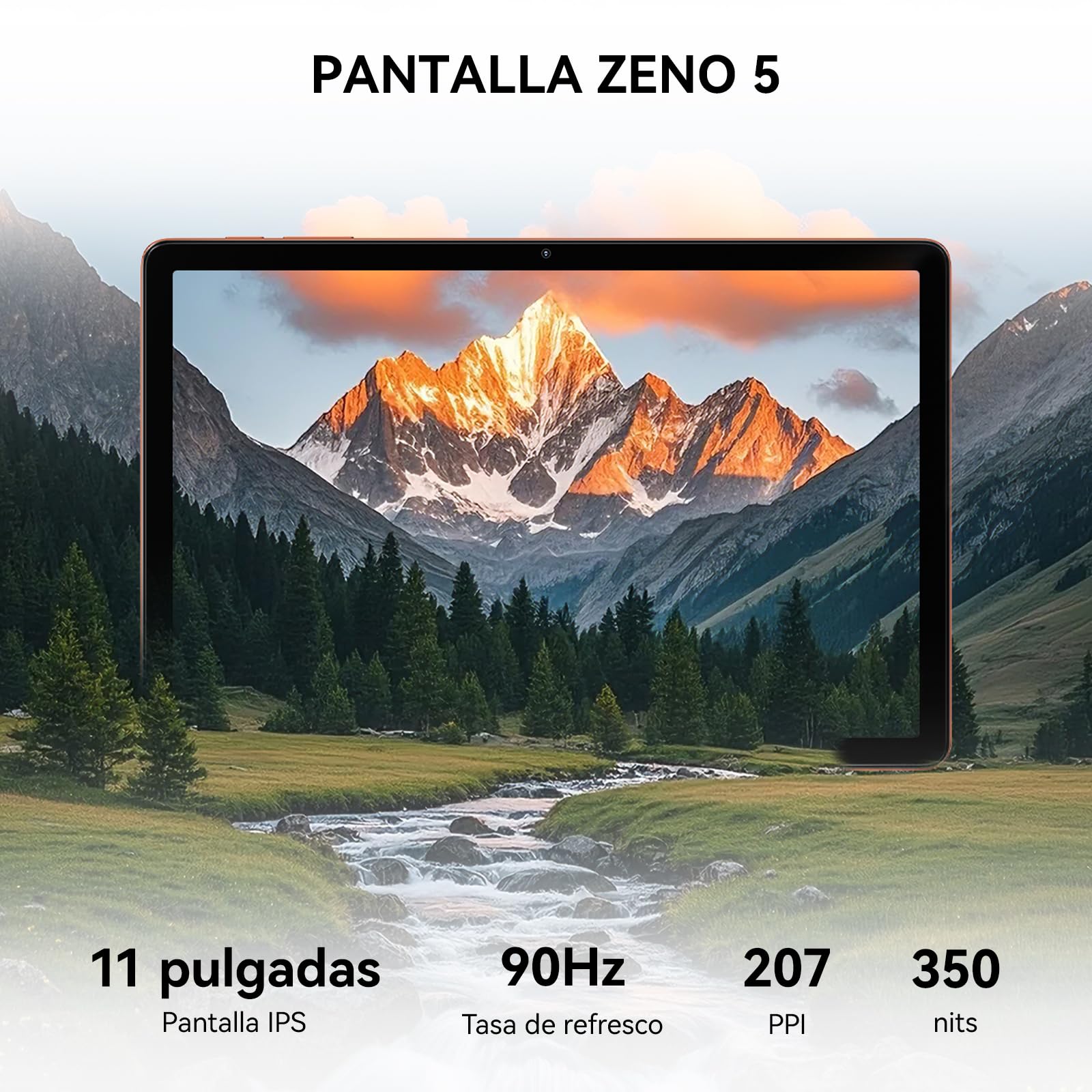 ZENO5 Tablet Android 16 con teclado, 11 pulgadas Tableta 4G LTE, 32GB RAM + 128GB ROM, HD 90 Hz, 8300 mAh, GPS, Gemini AI, Widevine L1, Face ID, con lápiz y ratón, tablet para trabajo y estudio