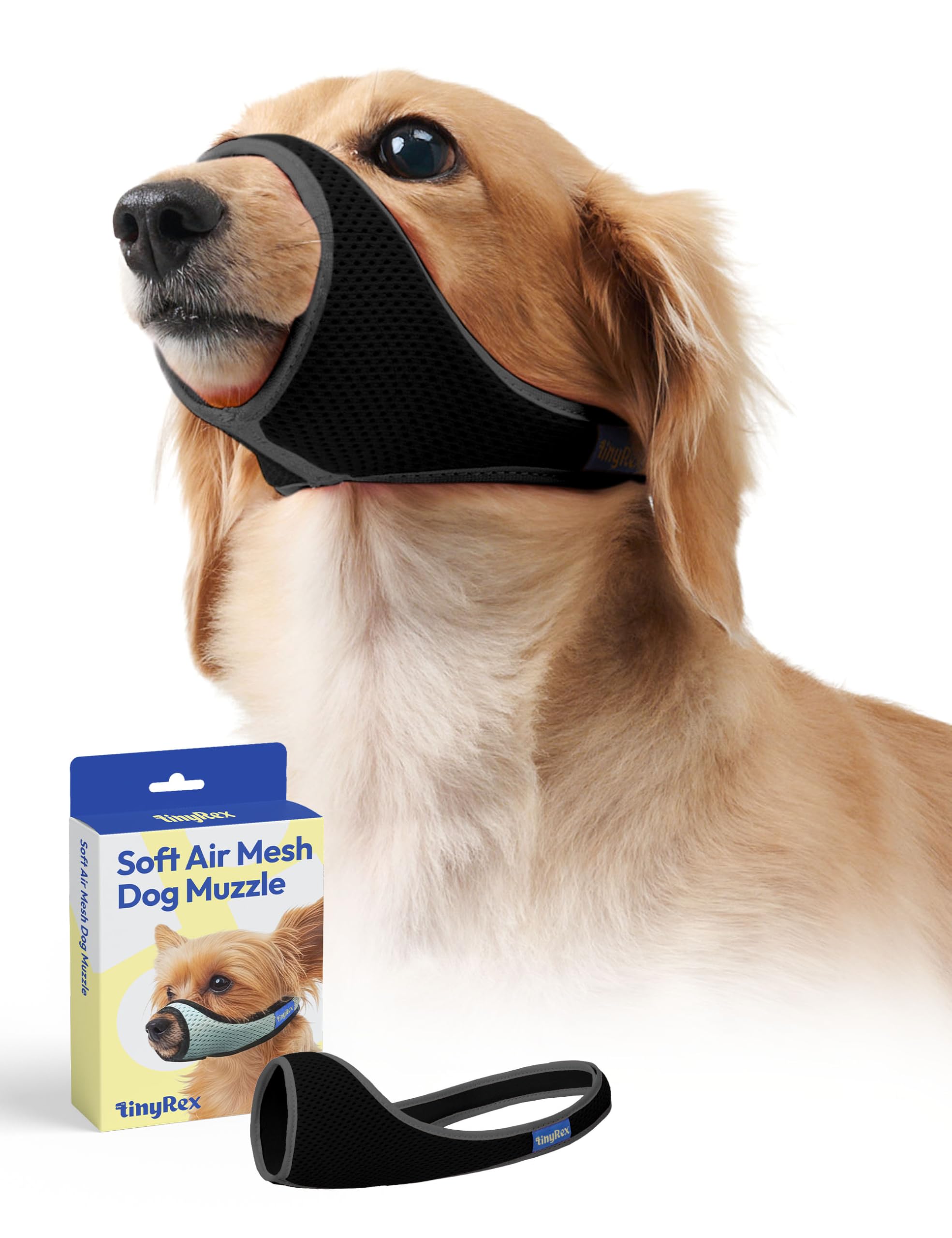 Dog Muzzle, Breathable Mesh Muzzle for Small Sized Dogs, Soft Muzzles to Prevent Biting, Adjustable Comfort Fit, Training Allows Panting and Drinking(Black, 1XL)