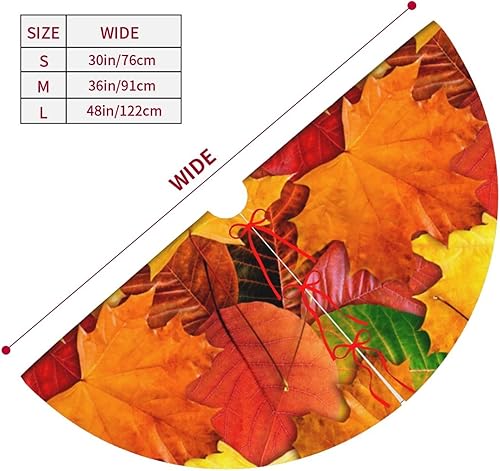 Miniatura 3 de Hojas de arce otoñales en otoño para árbol de Acción de Gracias, falda de árbol de 36 pulgadas para Feliz Navidad, Halloween, vacaciones, Año Nuevo,