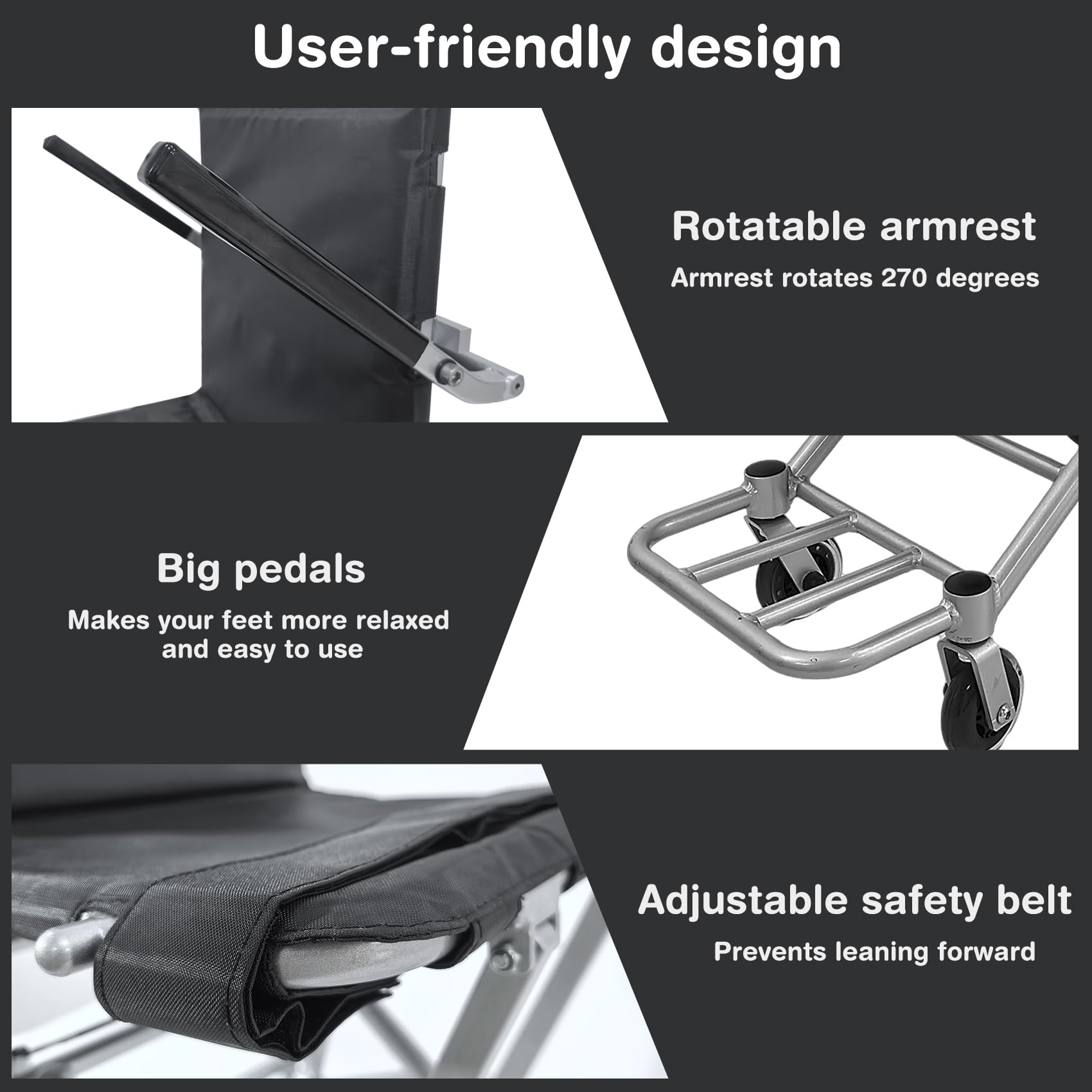 Lightweight Folding Wheelchair - Portable & Travel -5
