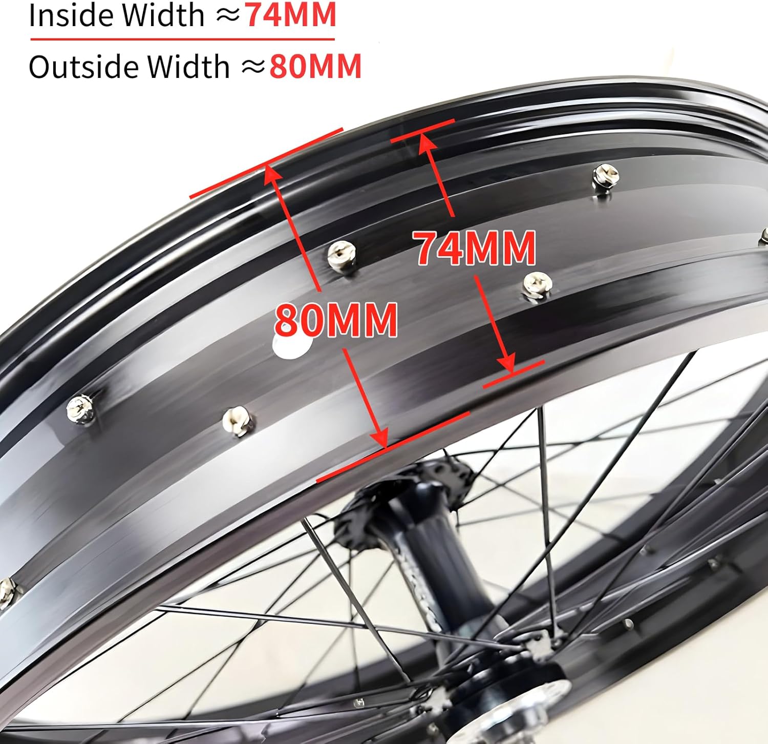 20" Snow Bike Front Wheel 20in X4.0 Fat Bicycles Wheel Quick Release 9x135mm Aluminum Alloy 36H 6 Bolts Disc Brake Hub for E-Bikes/Wide Tire/Beach Bikes(20in)
