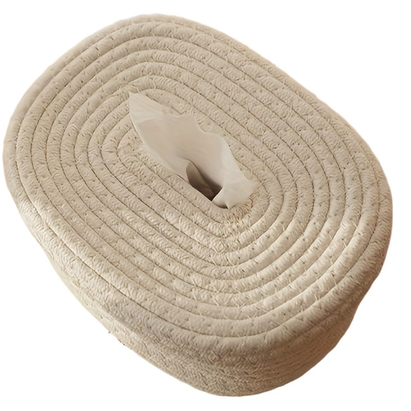 Hand Woven Holder 1pc Hand-Woven Fabric Tissue Box Holder-Stylish, Lightweight,Washable,Multifunctional Storage For Face Towels,Napkins On Home(WHITE)