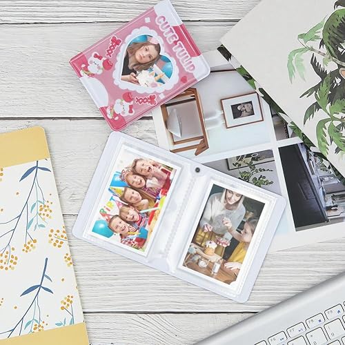 Miniatura 6 de Juego de 2 mini álbumes de fotos de 3 pulgadas, 40 bolsillos pequeños Kpop para tarjetas fotográficas, soporte para tarjetas de fotos, libro de