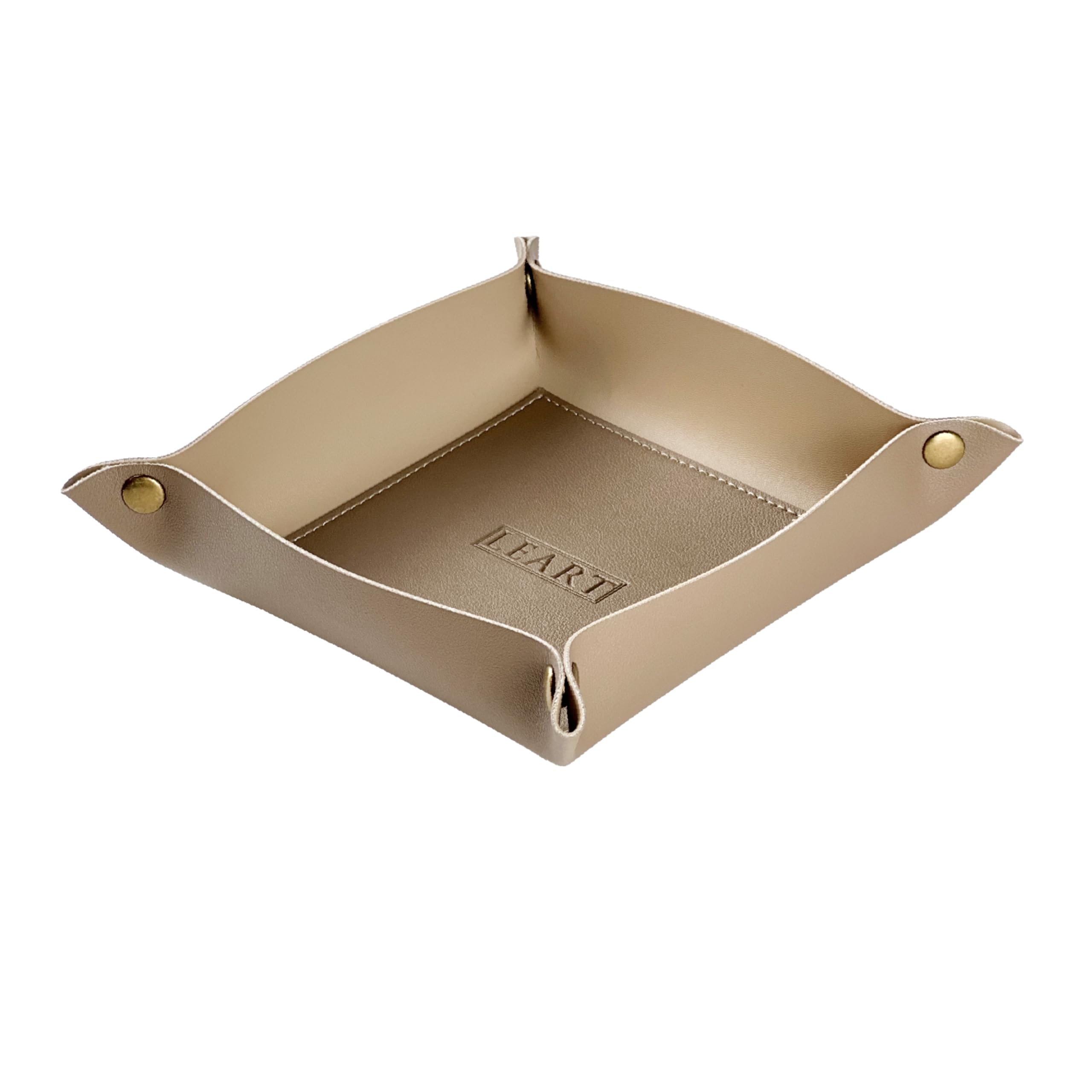 LEART Valet Tray - Small & Compact Catchall Tray | Desk, Bedside, Home Entrance Entryway Organizer | Valet Tray for Keys, Coins, Stationary, Jewellery (Mocha)
