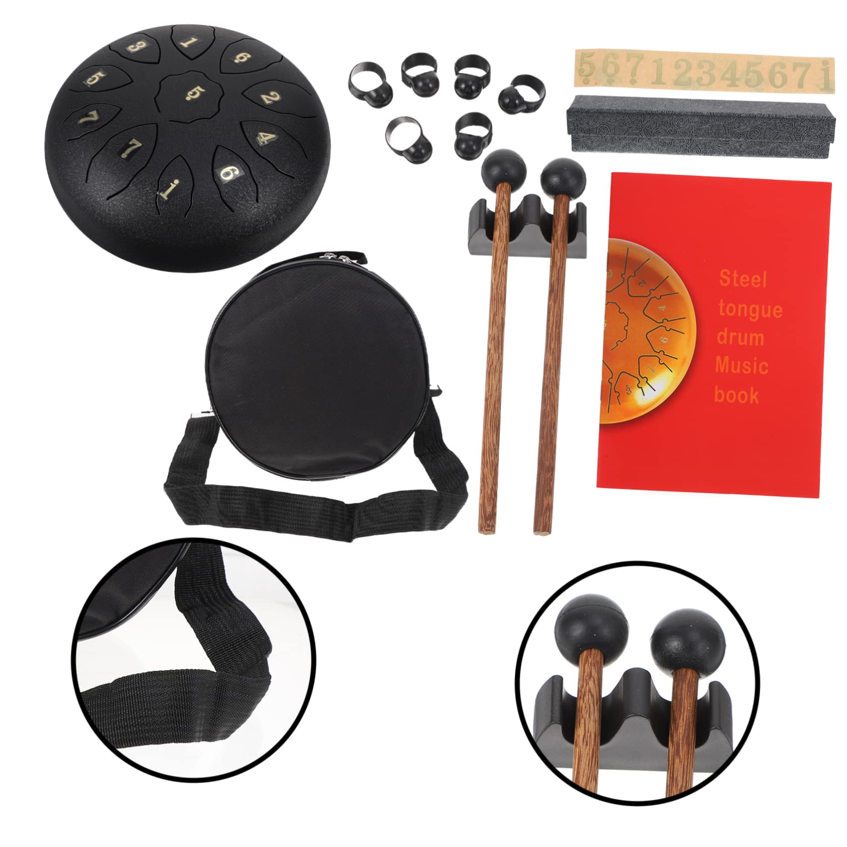 SECFOU Tambour Langue Professionnel Instruments De Percussion à Main Accessoires Créatifs Pour Percussionnistes Doigtiers Pratiques