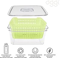 Vista 3 de Oggi Contenedor de verduras frescas - Organización de cocina, contenedores organizadores de refrigerador, contenedores de almacenamiento