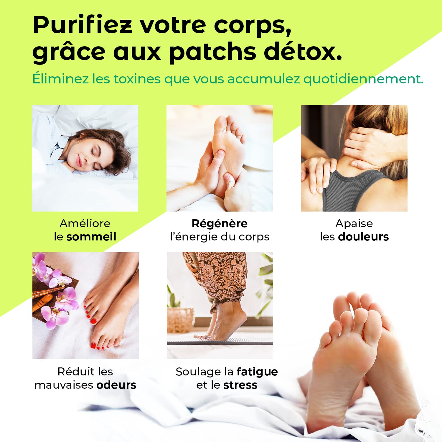 Rissler, 10 Parche Detox Pies, Nueva Receta para Mejorar la Calidad de su Sueño, Parches desintoxicantes plantares premium, 100% natural en polvo de Jengibre receta 2025