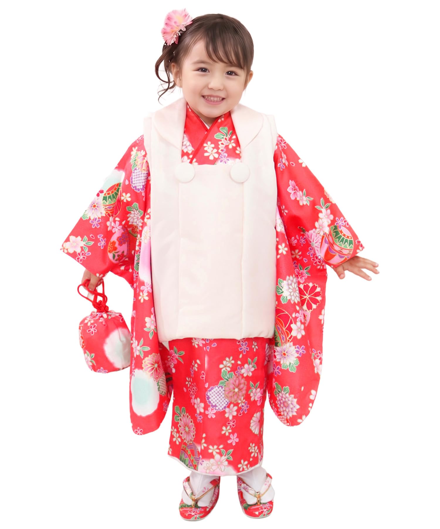 Amazon | [キョウエツ] 七五三 3歳 女の子 ガールズ 着物 セット 被布