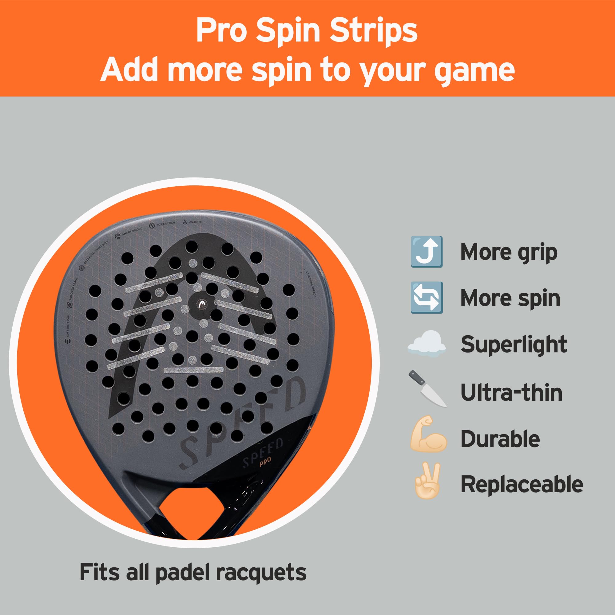 Padel Bundle - Head Evo Speed 2025 & Rezztek Pro Spin Strips | Für Padelschläger, Bundle für maximalen Spin und optimale Kontrolle