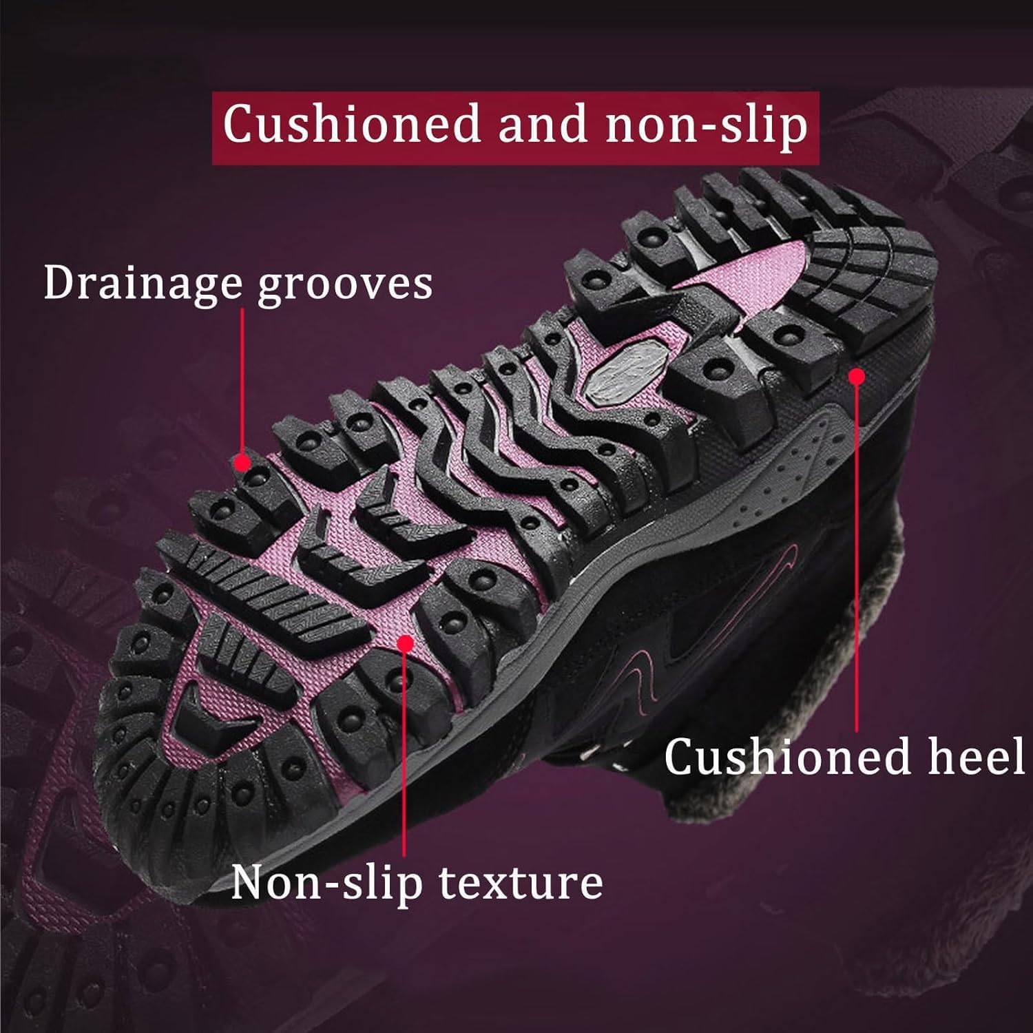 kuker Winter Warm Shoes, Womens Outdoor Non-Slip Warm Orthopedic Boots, Thickened Plush Comfort Orthopedic Boots, for Men & Women