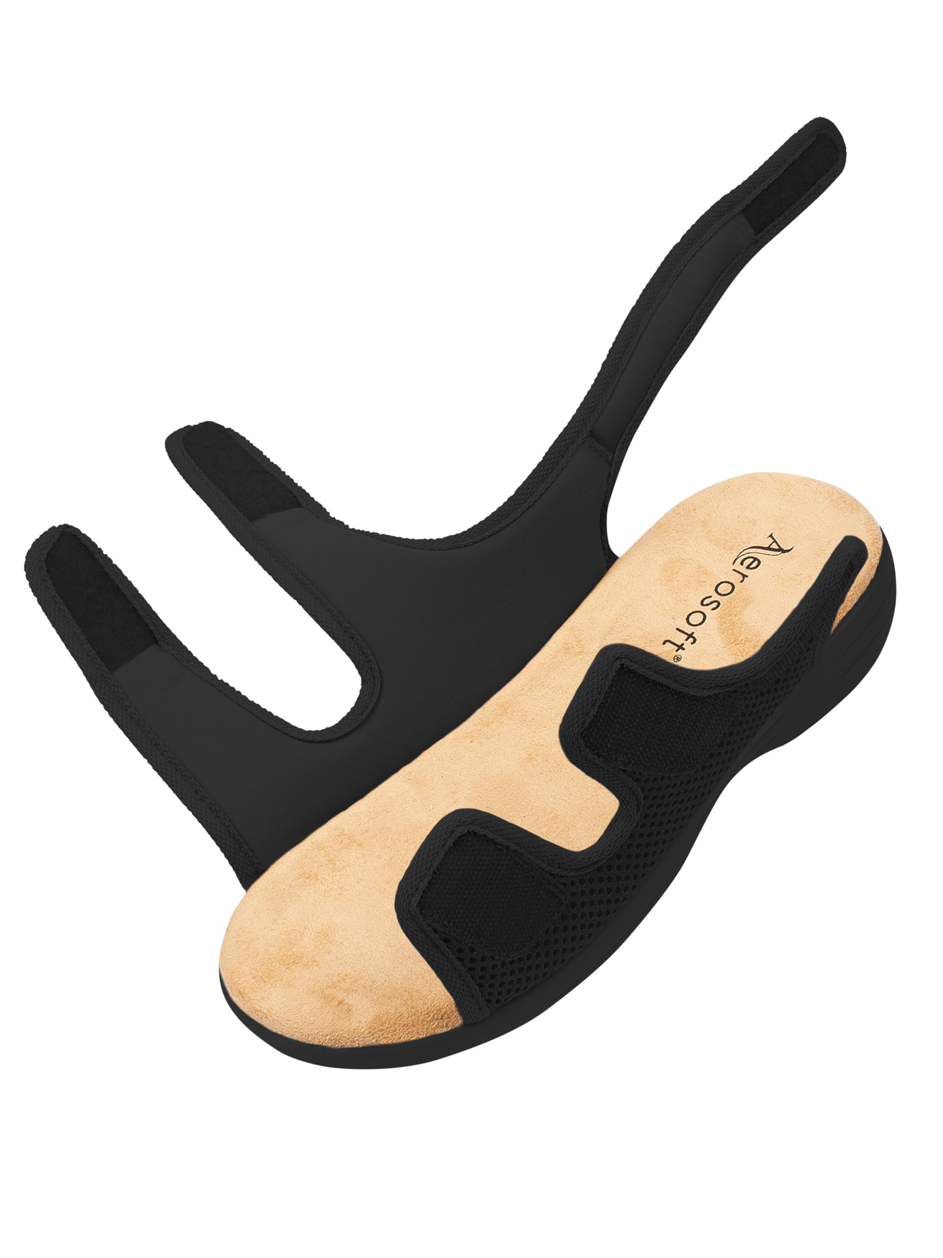 Aerosoft Reha-Sandale Stretch 18 für Damen und Herren mit Klettverschluss | Stretchmaterial passt sich Hallux Valgus und empfindlichen Füßen an, rutschhemmend, der Fersenklett erleichtert den Einstieg.