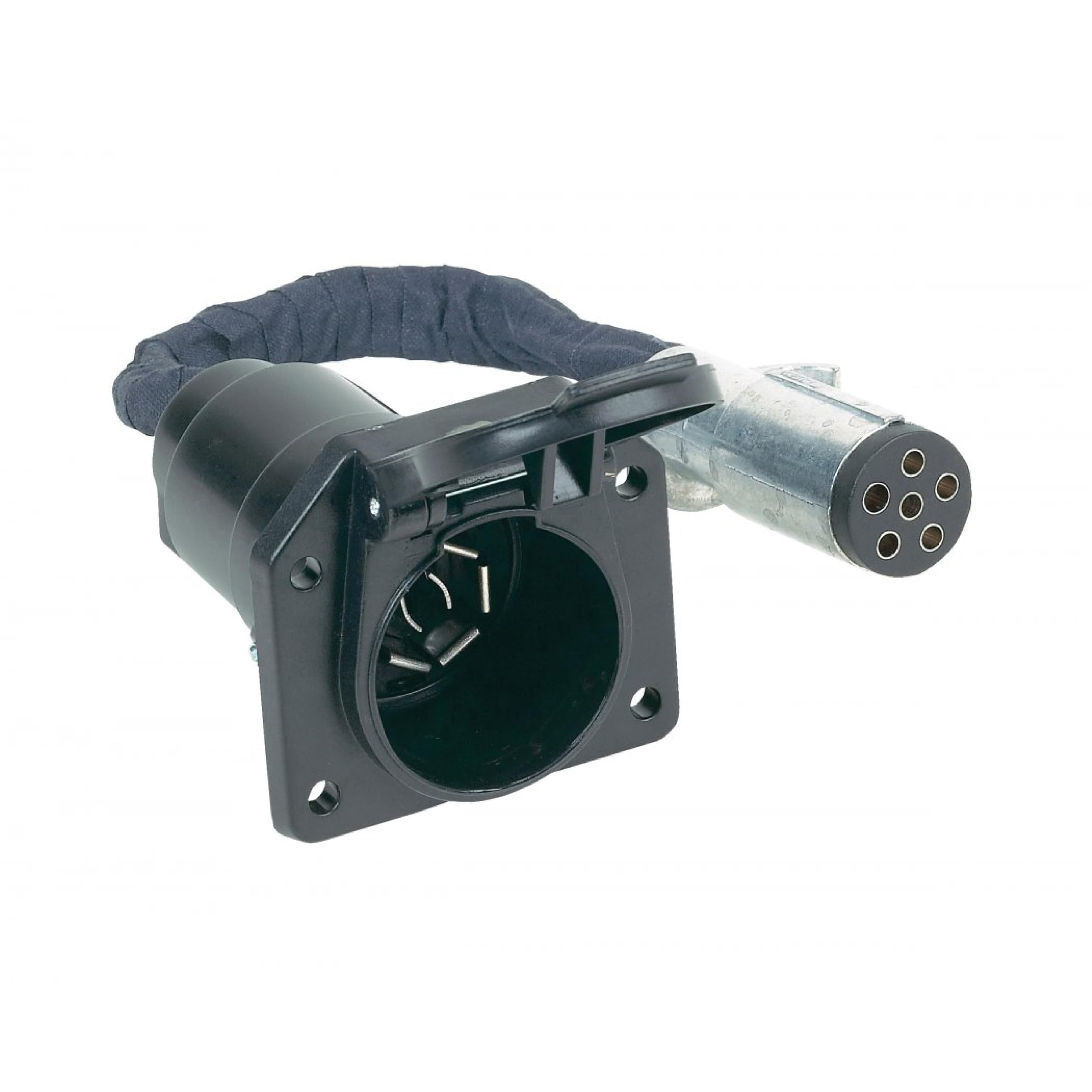 Hopkins 47435 Durable 6-Way to 7-Way RV Blade Trailer Wiring Adapter with Harness Protector Water Proof