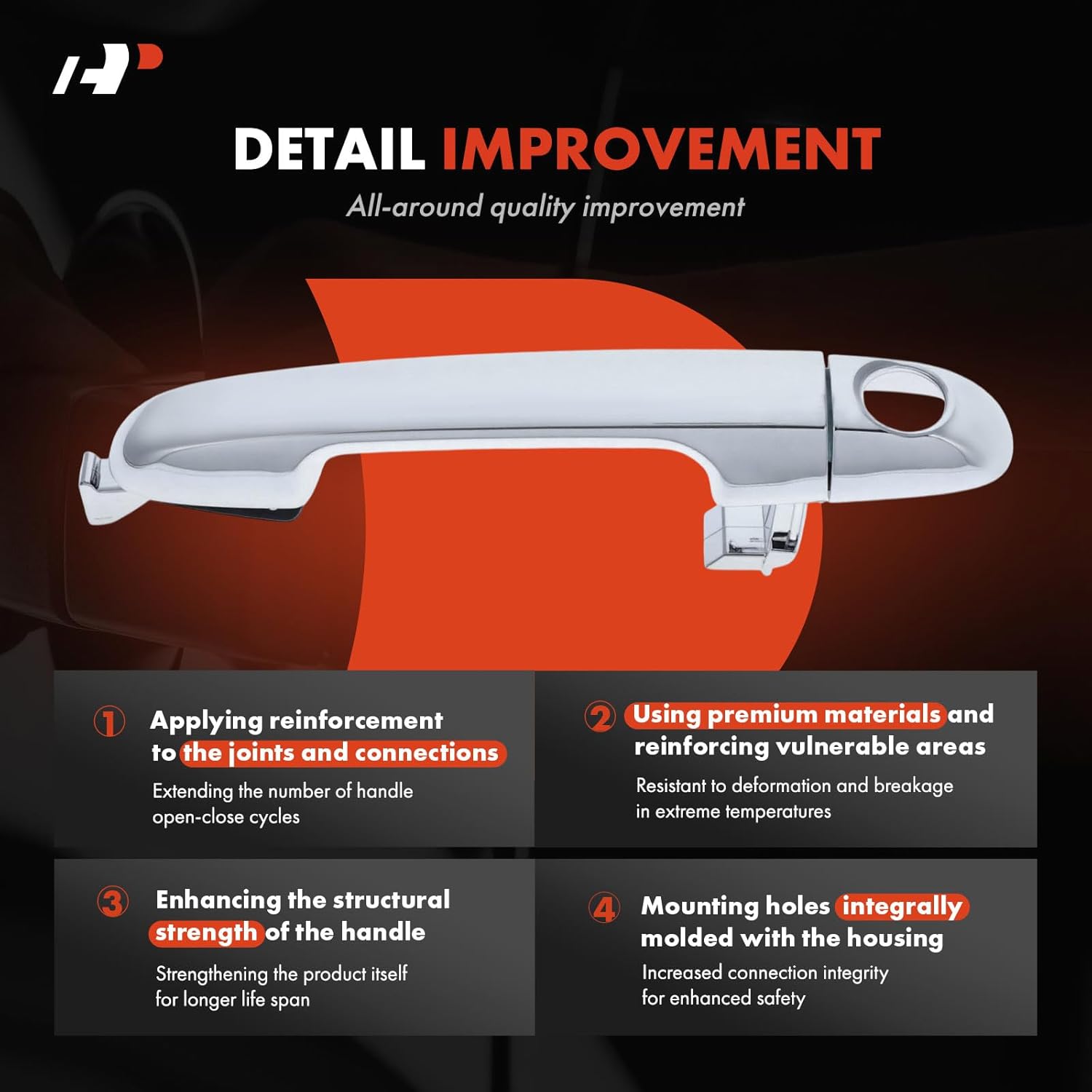 A-Premium Front Left Driver Side Exterior Door Handle with Keyhole Compatible with Kia Soul 2011 2012 2013, Silver