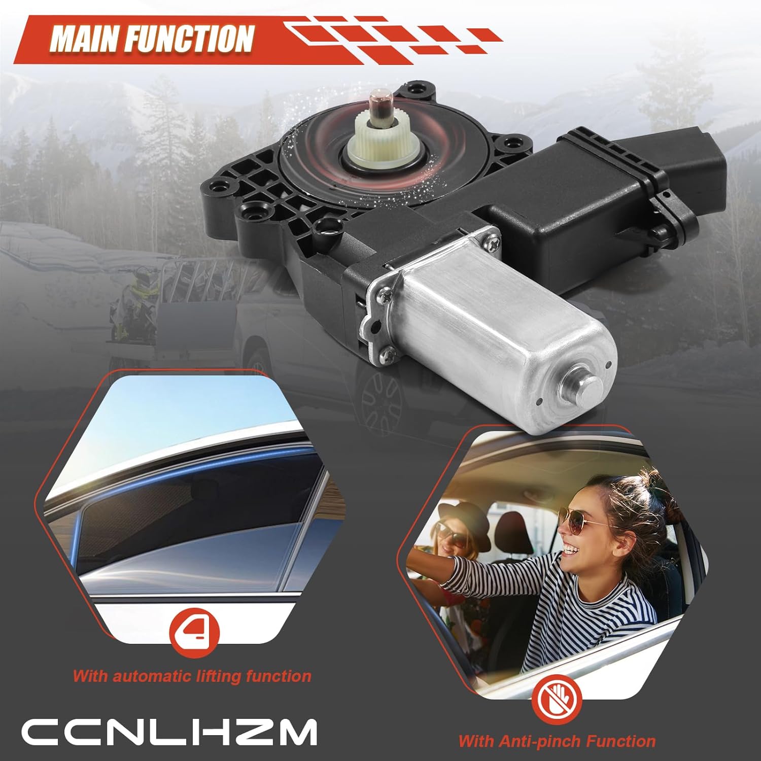 Front Driver Side Window Motor Compatible with GMC Sierra 1500/2500/3500 HD, Yukon XL, fit for Chevy Silverado 1500/2500/3500 HD, Tahoe, fit for Cadillac Escalade ESV - Replaces #22921493