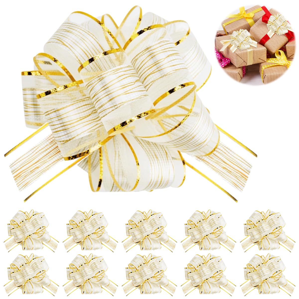 KAYFLOR Coccarde per Pacchi Regalo (35 Pezzi) | Fiocco Regalo per Regali di Natale da 6