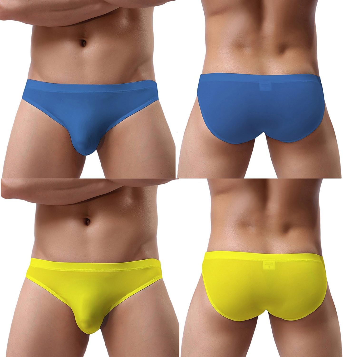 Gudan Mens Silky Bikini Briefs Low Rise Underwear Pack of 4 or 8 - Image 4