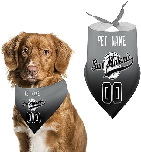 Miniatura 125 de Bandana personalizada para perro de baloncesto para perro, bufanda para mascotas, color del equipo con nombre y número de nombre, regalos