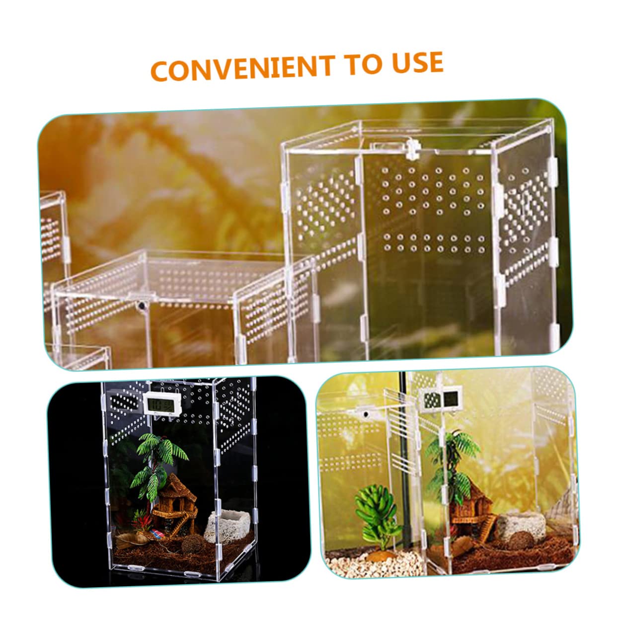 DOITOOL Kit Terrario per Rettili Nido per Rettili Contenitori Creativi Accessori per Terrari Trasportino per
