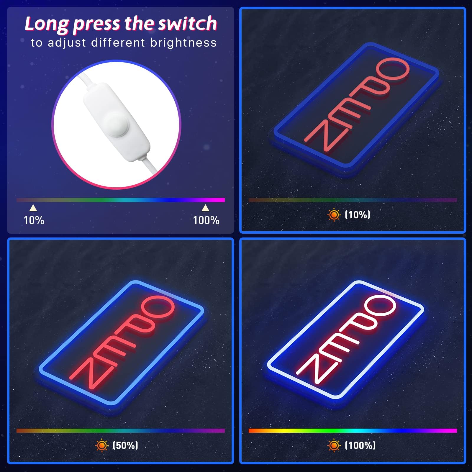 REWIS Insegna Al Neon A LED Per Serata Cinema - 60x40cm, 7 Colori Dimmerabili Con Telecomando, Alimentazione USB - 2