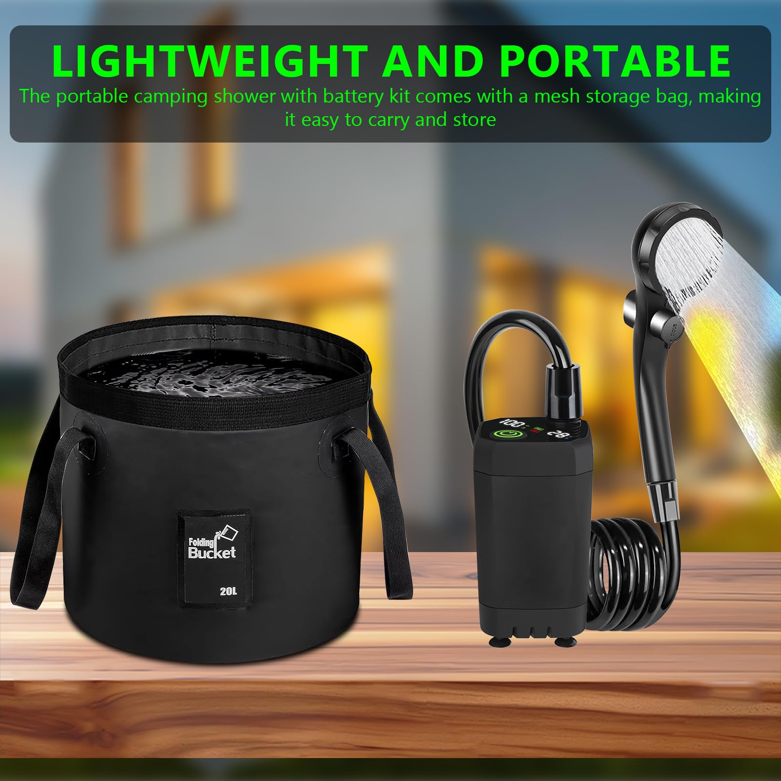 Doccia Da Campeggio Portatile Da Campeggio Doccia Da Campeggio Portatile 6000mAh Doccia Da Campeggio Doccia Ricaricabile Per Giardino Lavaggio Auto Spiaggia Viaggio Scelta Ideale Per Gli appassionati