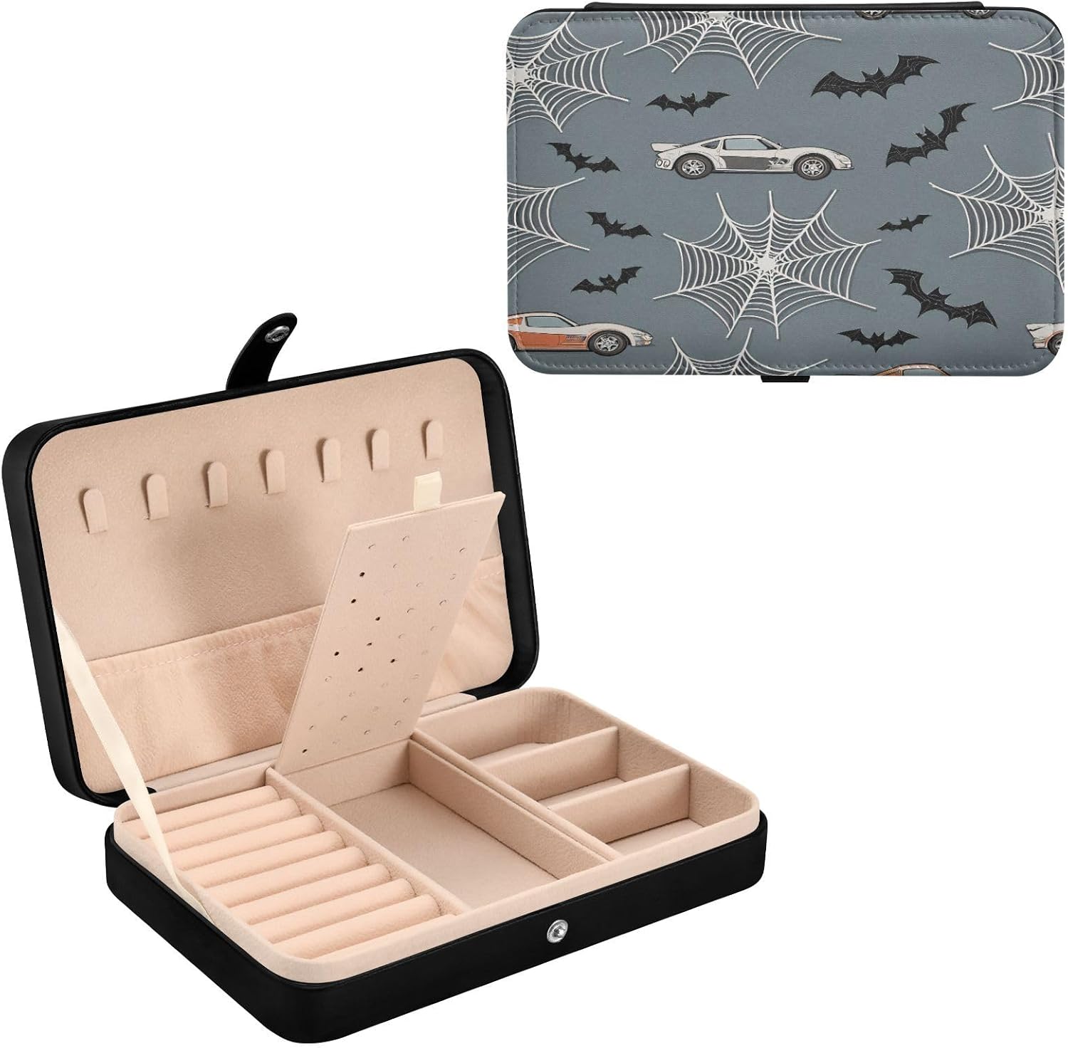 Jewelry Case Race Cars Small Travel Jewelry Box, Portable Mini Travel Case Organizer Storage Holder Boxes for Women and Girls
