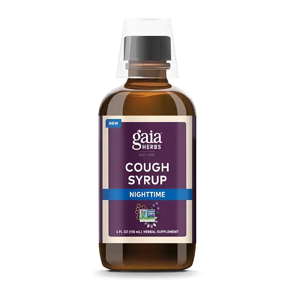 Gaia Herbs Cough Syrup Nighttime - Soothes Occasional Dry Coughs - with Honey, Ivy Leaf, Black Elderberry - Melatonin-Free - 4 Fl Oz 1