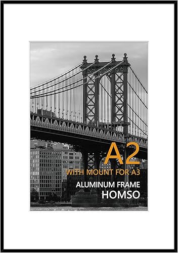 Miniatura 9 de Marco de fotos A1 para póster, color negro, 23.4 x 33.1 pulgadas, marco de metal de aluminio, marco A1 con borde fino, acrílico resistente a las