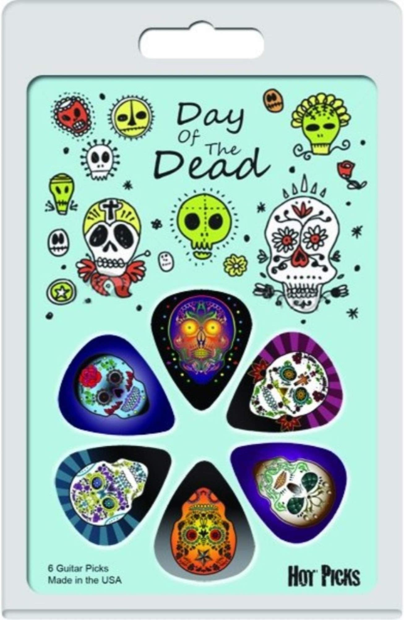 Hot Picks 1Dodrcs Day of Dead Guitar Pick PK 6 CNT