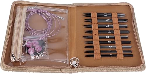 Miniatura 7 de Juego de agujas intercambiables de 3 a 0.315 in, juego de agujas circulares para tejer, ergonómicas, con bolsa de almacenamiento, para proyectos de