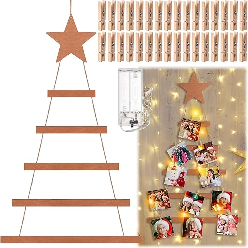 Lighted Christmas Tree Wall Hanging Decor 5 Tier 24.4" Christmas