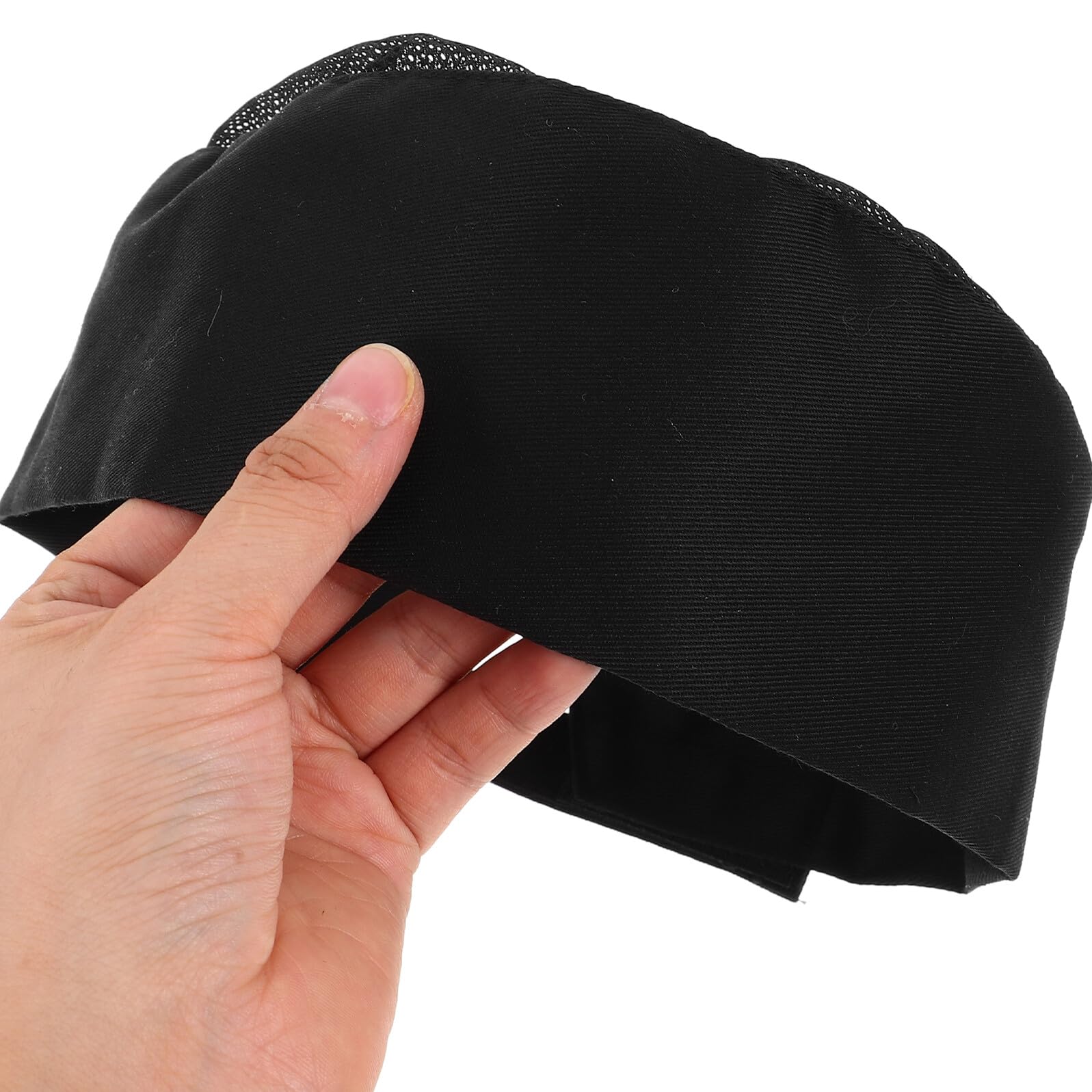 VALICLUD 4 Piezas Gorros de Chef Unisex con Malla Transpirable para Cocina Profesional Unidades Negras de Algodón y Poliéster para Restaurantes y Hoteles