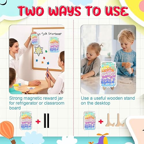 Miniatura 6 de Tarro de recompensa magnético personalizado para tablero de aula, tarro de recompensa de clase para profesores, sistema de recompensa de tarro de