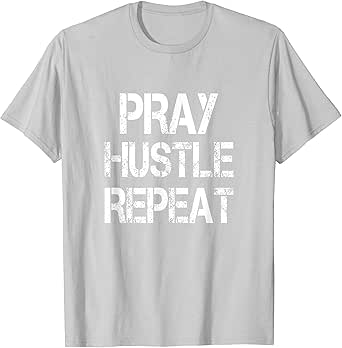 Amazon.com: Pray Hustle Repeat Shirt Vintage Christian Prayer Gift ...