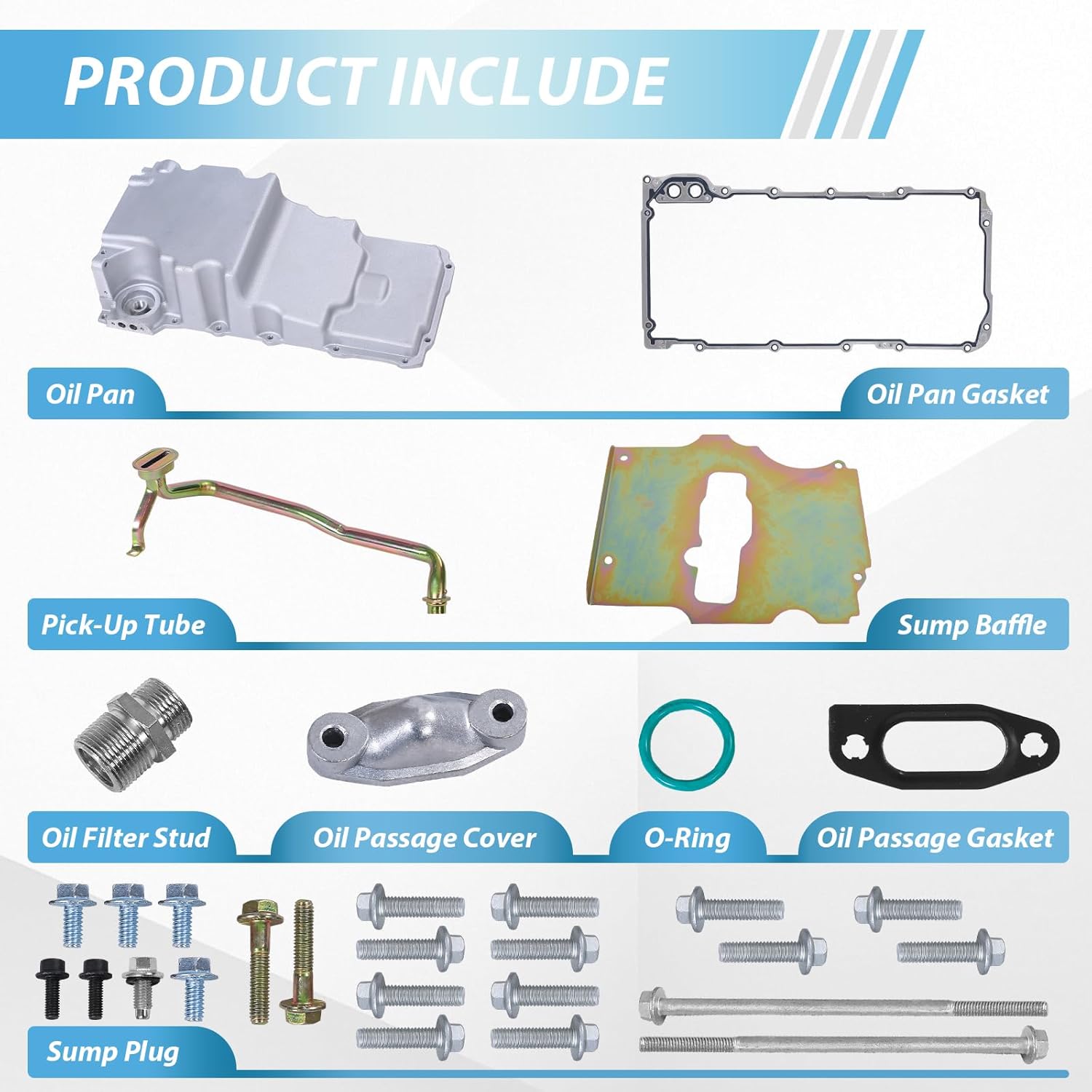 302-2 Aluminum LS Swap Oil Pan Kit, higehio Oil Pan Kit Compatible with 1964-1992 GM Nova Camaro Ventura Omega F-body G-body A-body LS1 LS2 LS3 LS6 5.7L 5.3L 6.5L Engines