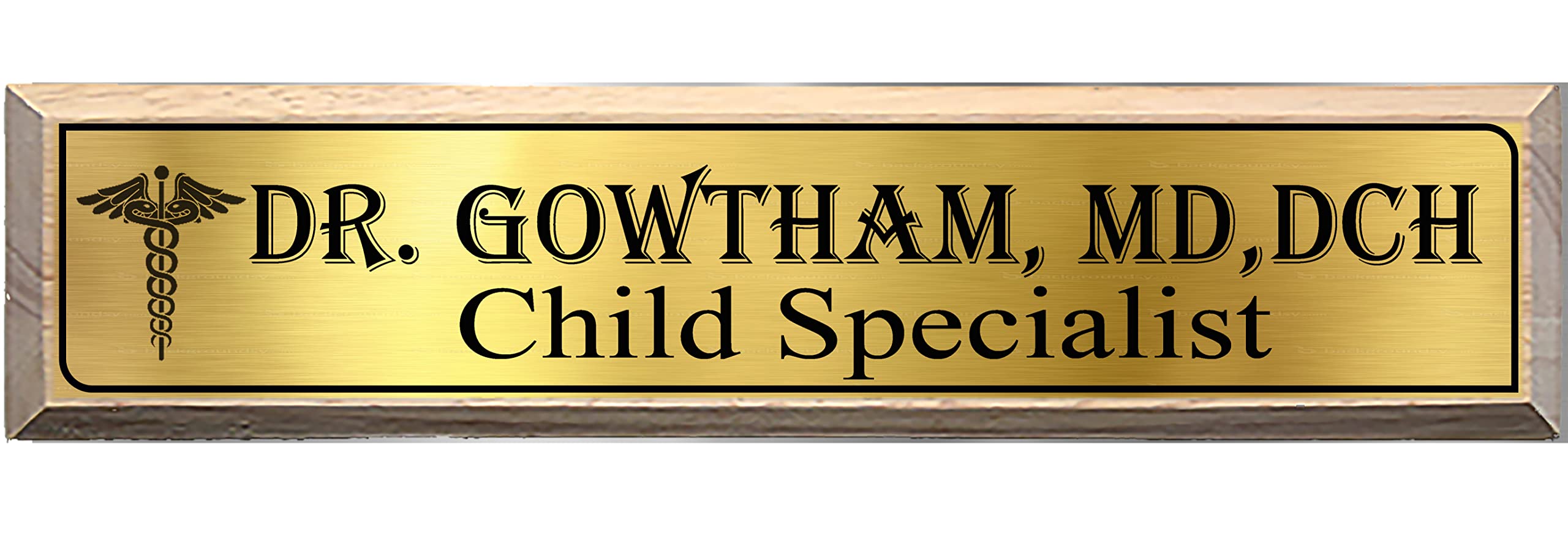 Gugan's Customized Name Plate (Golden Name Plate 12 x 3 Inches)