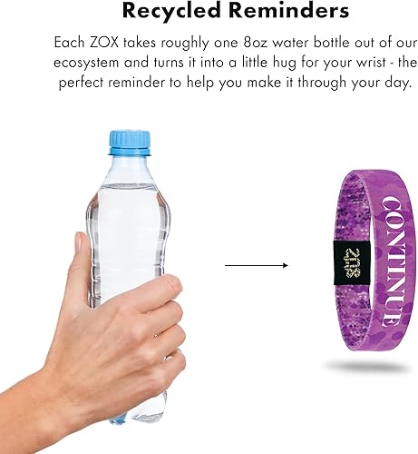 Miniatura 2 de ZOX Bracelets Stretchy Elastic Band with Motivational Affirmations and Beautiful Artwork, Great Gift for Men, Women, and Kids