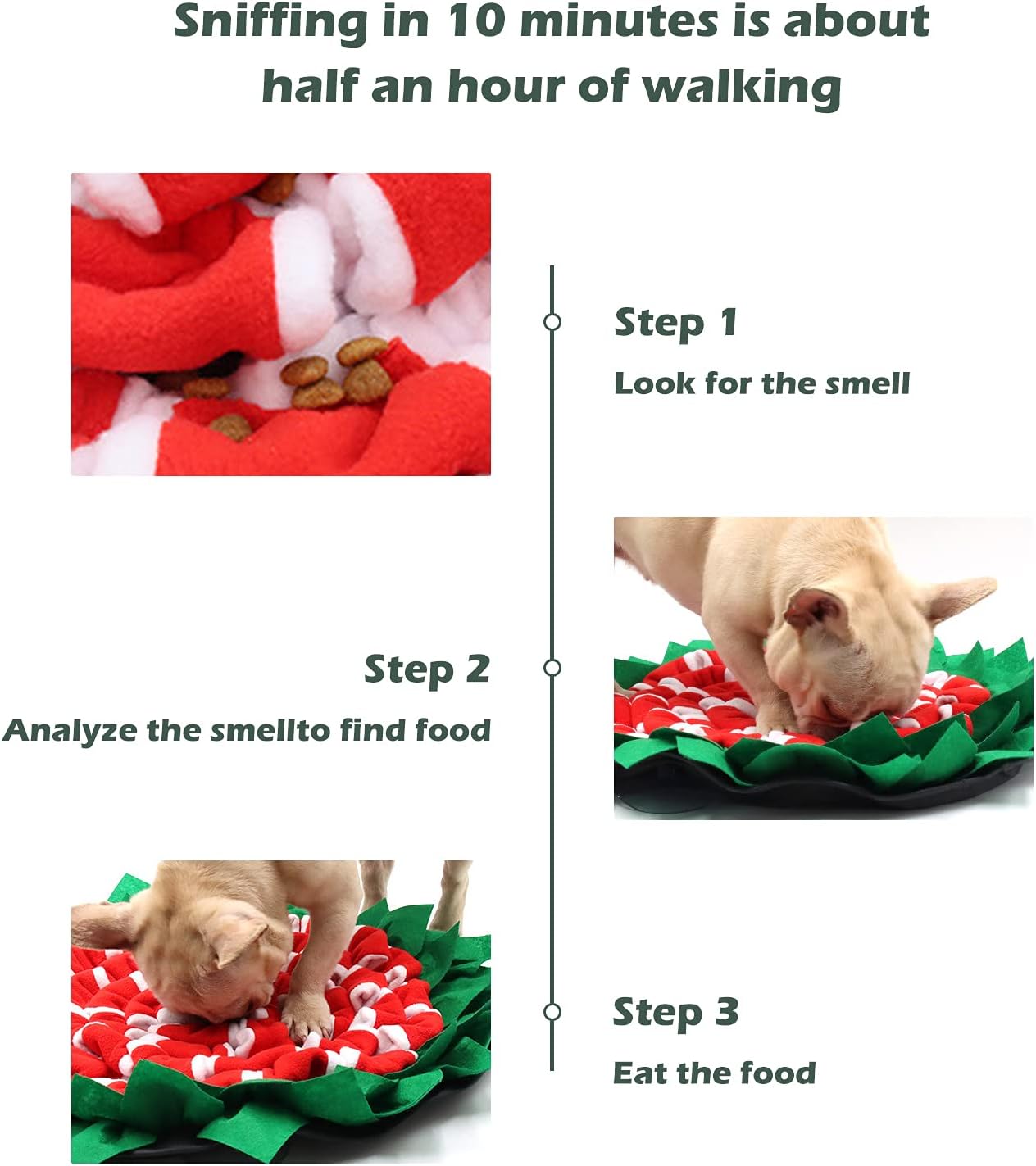Seahelms Snuffle Mat for Dogs,Interactive Educational Toys for Dogs,Encourages Natural Foraging Skills for Any Breed of Dog,Portable Travel Use,Machine Washable(Red) - Image 4
