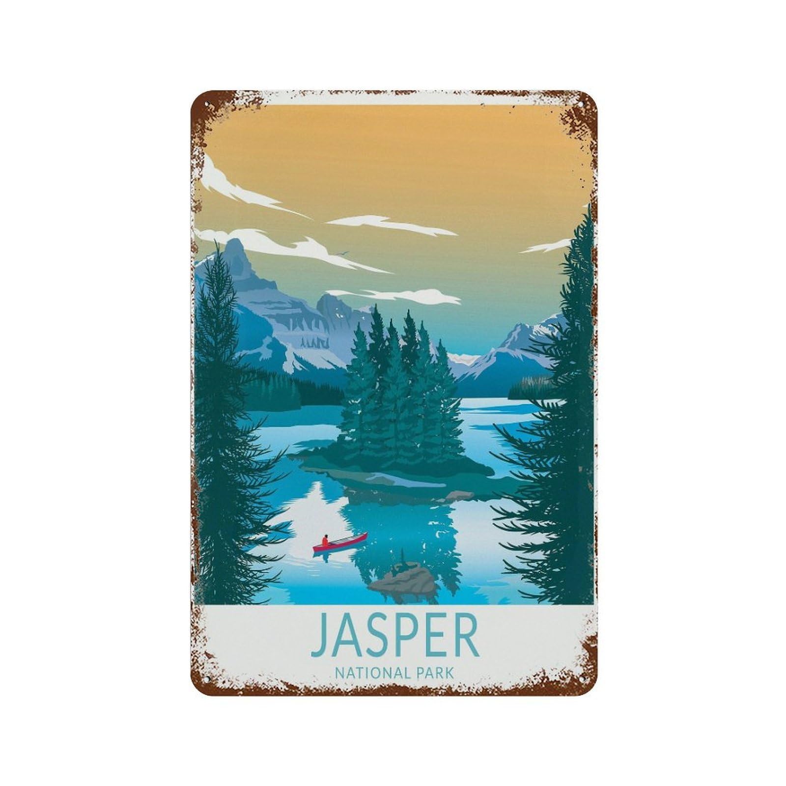 xiaoxiaoshen Jasper National Park Travel Canada Parks Postcard, Personalized (2) Wall Decor Art Metal Tin Poster Modern Home Decor Art Home Bar Shop Decorations Vintage Sign 30x20cm