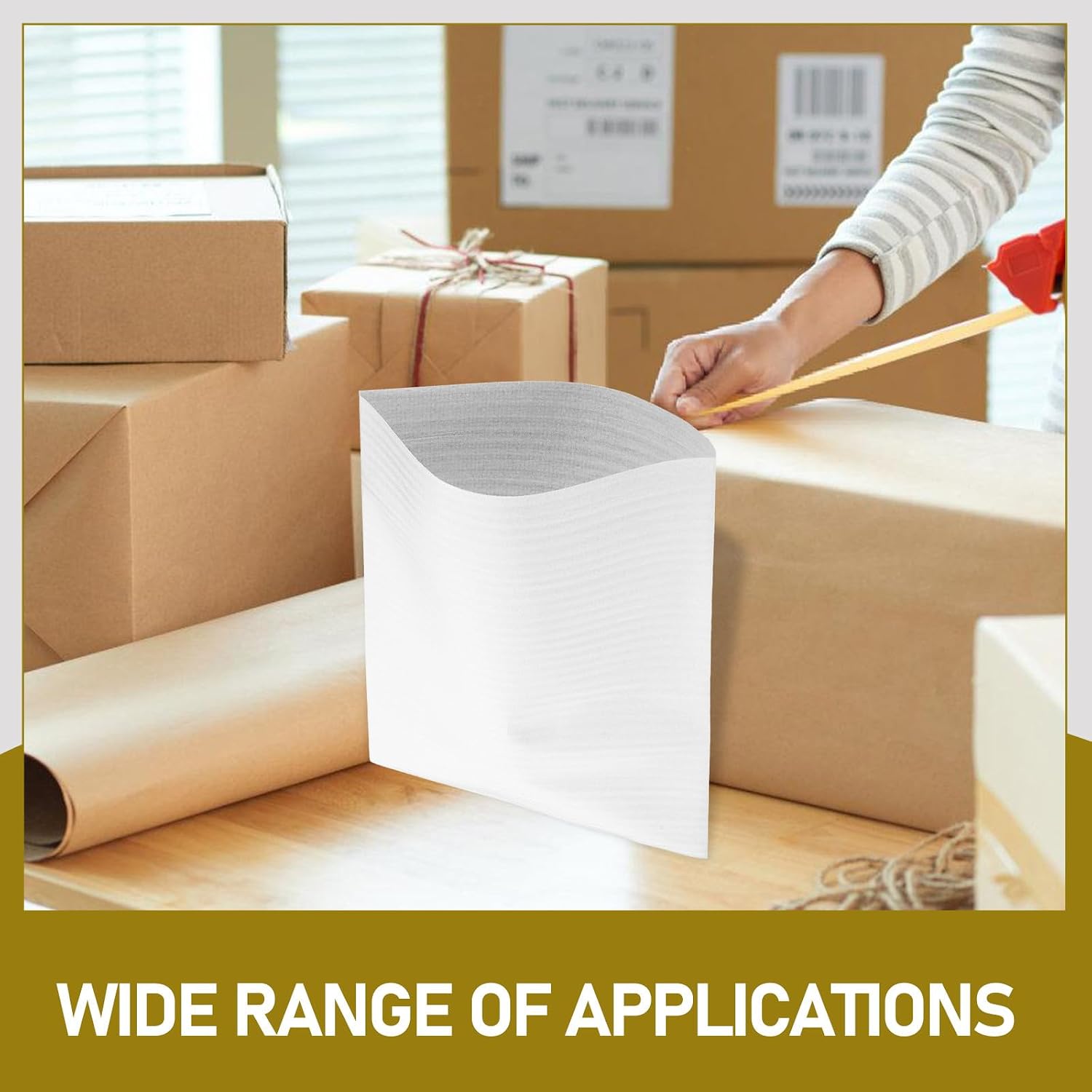 Mobestech 100pcs Foam Wrap Bags 30x25cm Soft Foam Cushioning for Transport and Storage Protective Packaging Material for Fragile Items and Glassware
