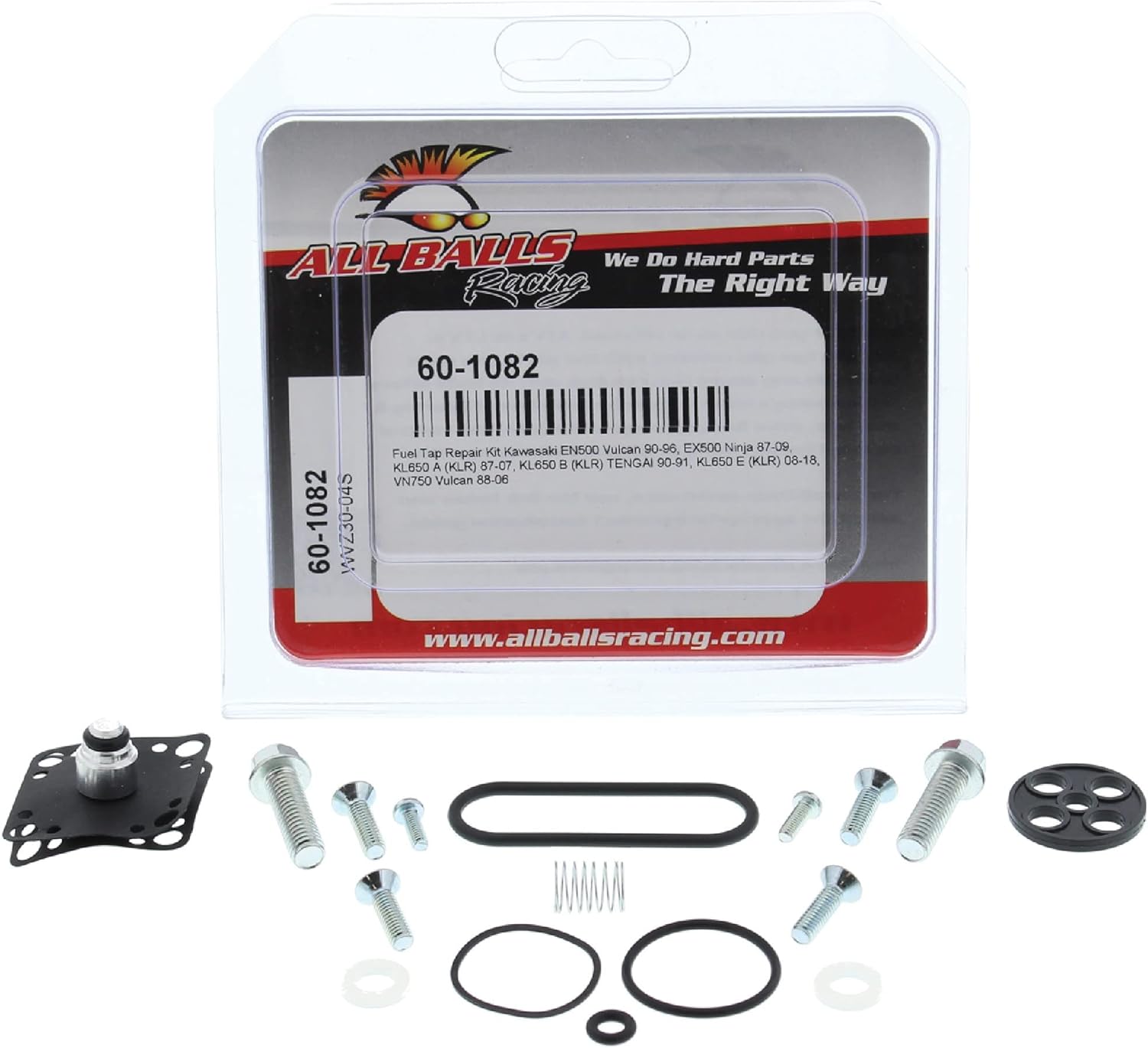 All Balls Racing 60-1082 Fuel Tap Repair Kit Compatible With/Replacement For Kawasaki EN 500 A Vulcan 1990-1996, VN 750 A Vulcan 1988-2006, KL 650 E (KLR) 2008-2017KL 650 A (KLR) 1987-2007