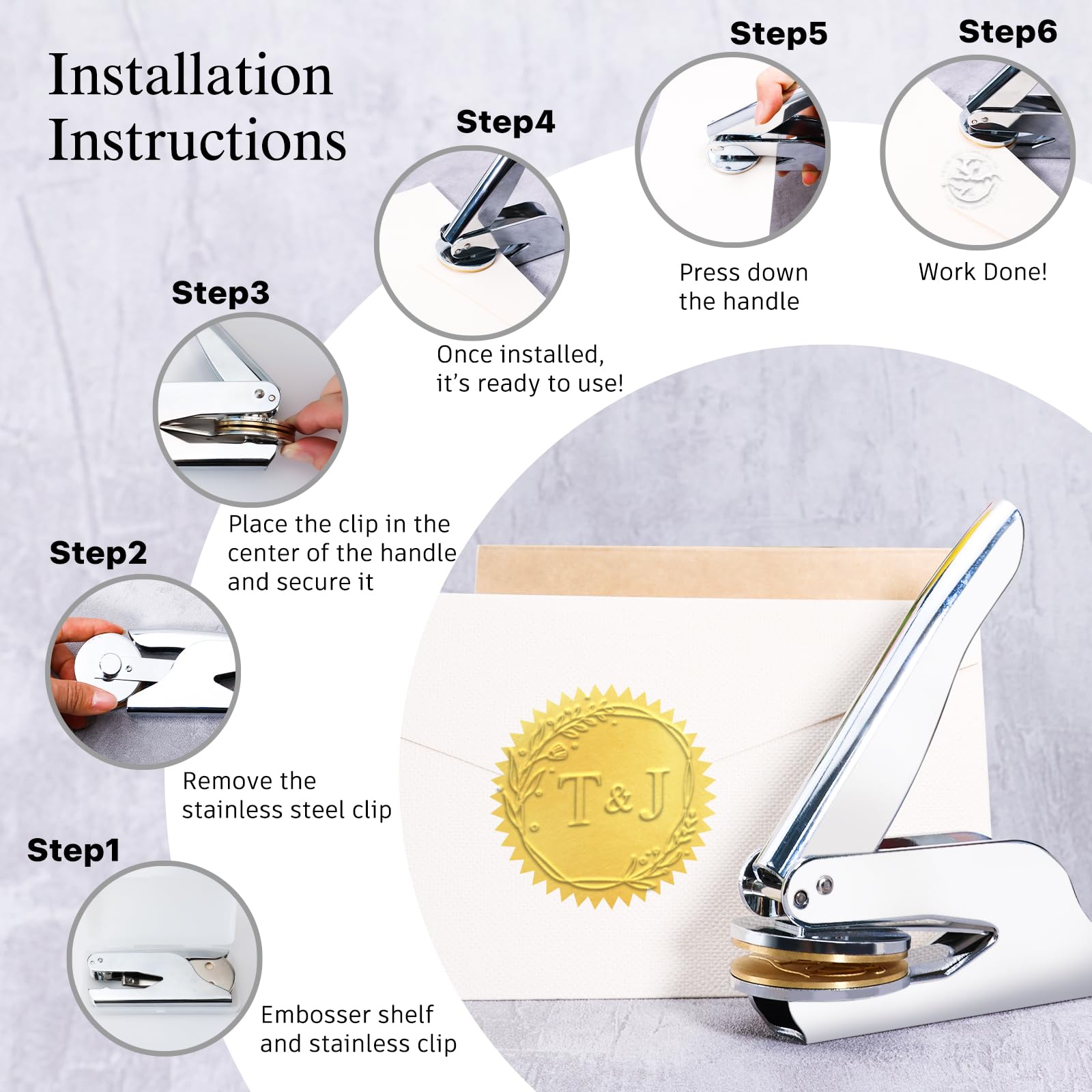 Custom Library Embosser | Book Embosser Personalized | Custom Book Embosser Stamp for Wedding | from The Library of | Book Lover Gifts