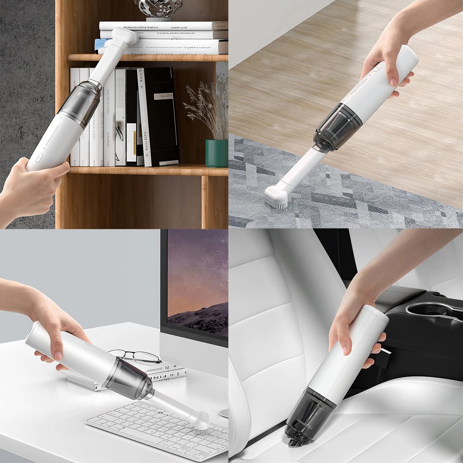 Aspirapolvere per Auto Senza Fili 6000PA Super aspirazione Portatile Portatile da casa scrivania aspirapolvere Senza Fili Ricarica Mini USB