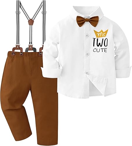 AGAPENG Traje de primer cumpleaños para niño Mr Onederful First Gentleman Bowtie Mameluco con tirantes y sombrero de corona